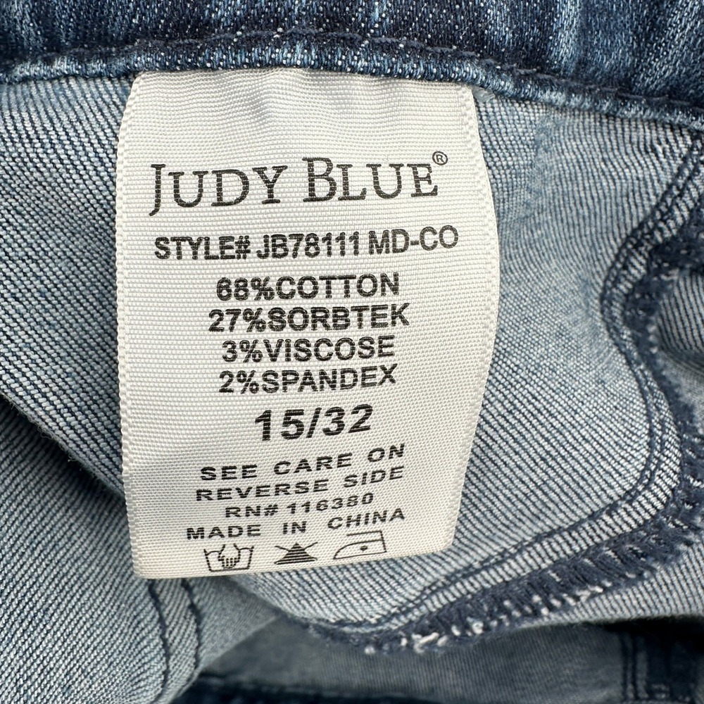 Judy Blue Women Size 15/32 Capri Skinny Fit Stretch Denim Blue Jeans Comfy Soft - Picture 6 of 8